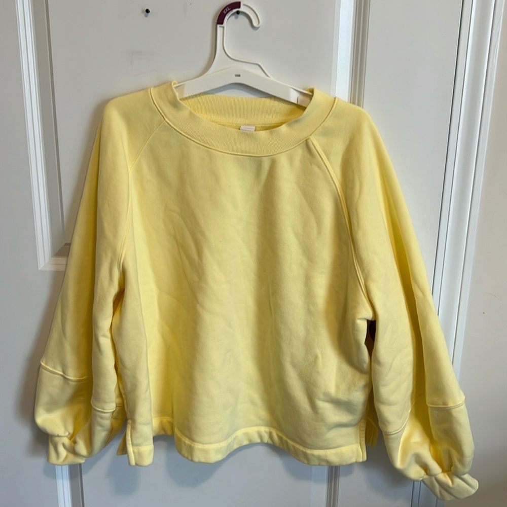 Old Navy Light Yellow Balloon Sleeve Sweatshirt